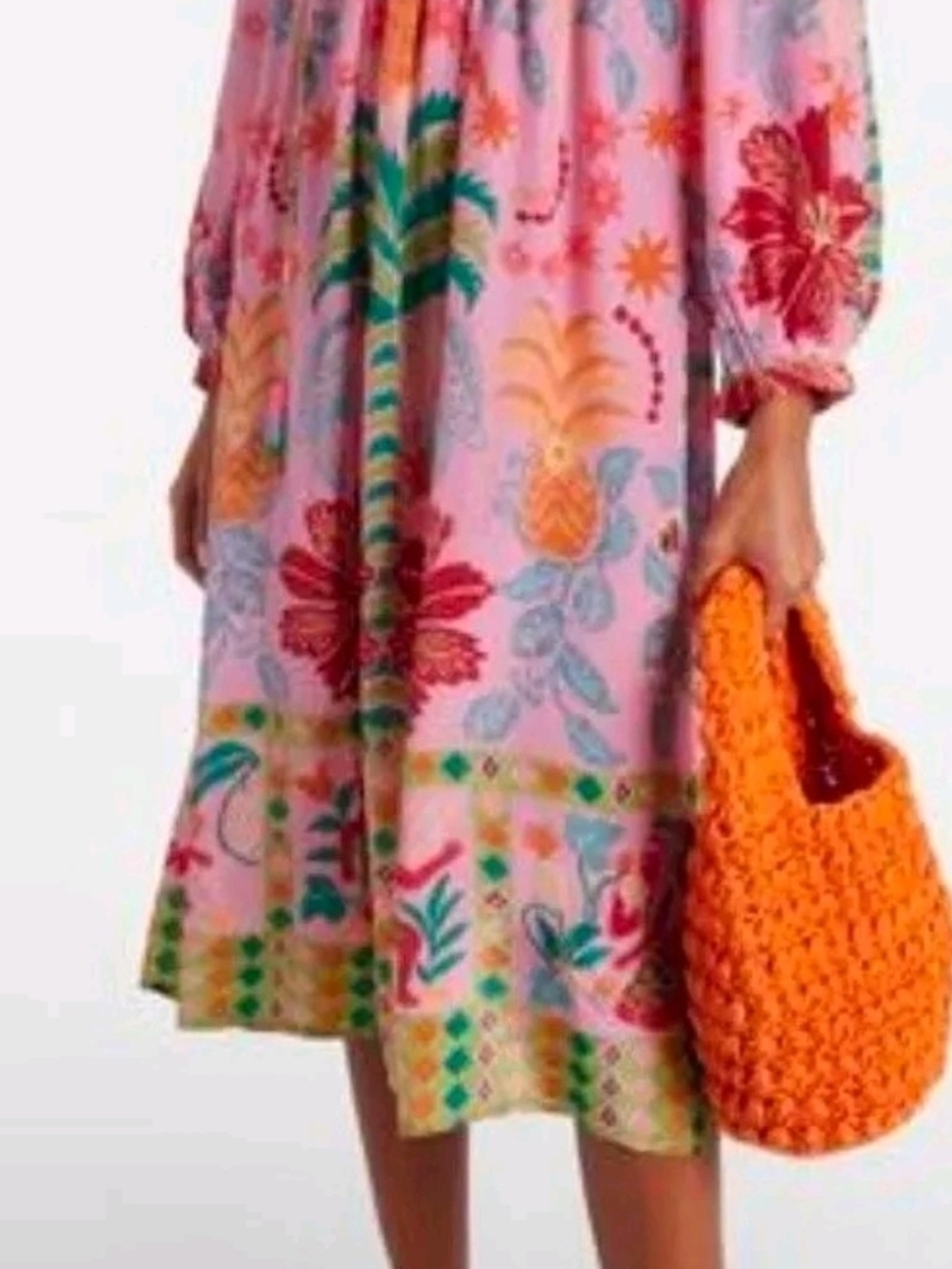 Farm Rio Fruits Queen Scarf Midi Dress, $298 MSRP - Picture 2 of 4